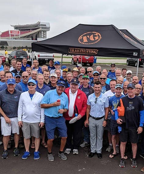 TG Event Rental corporate tailgate at Kauffman Stadium with KC Royals fans