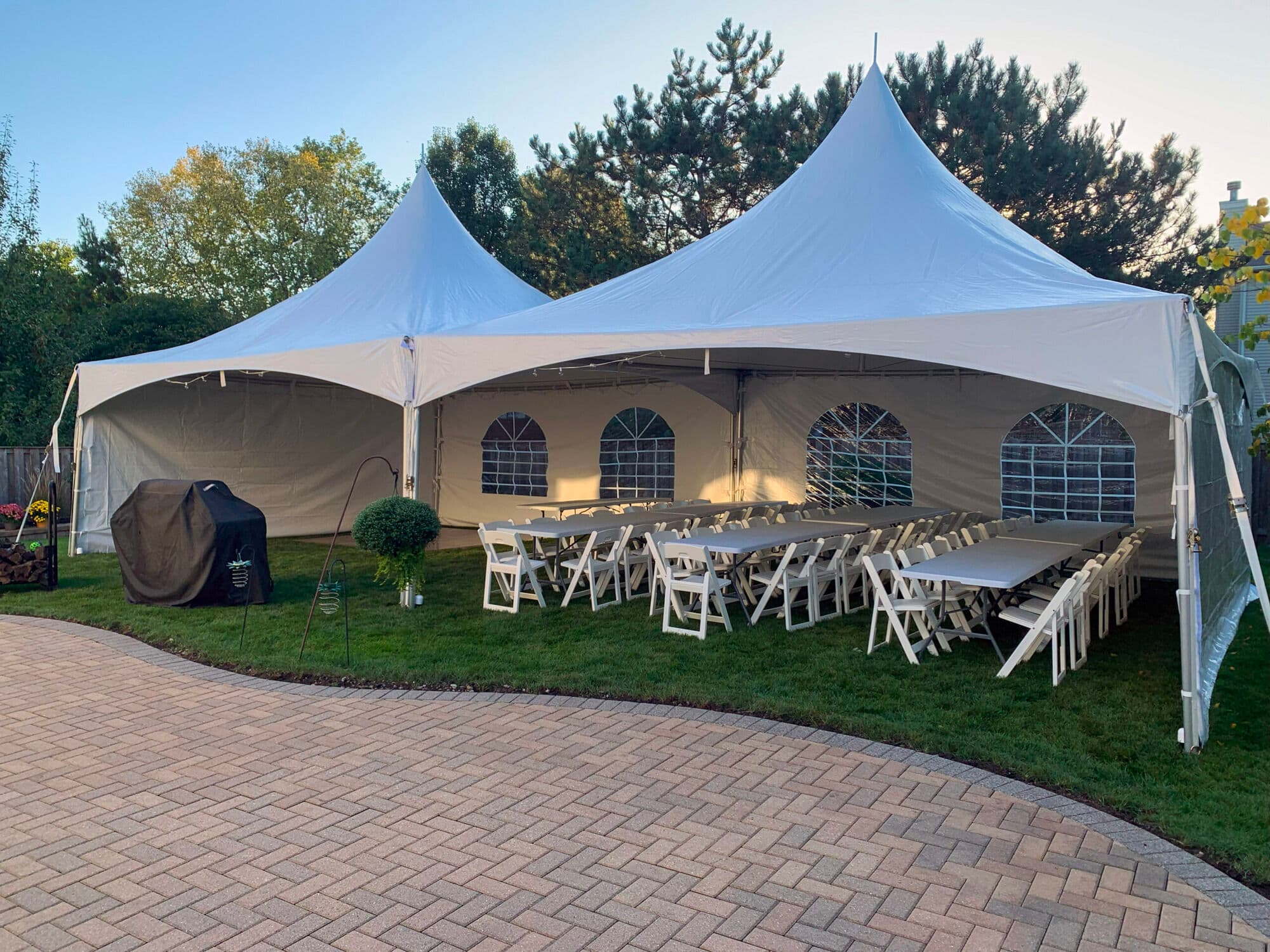 20 x 40 x 8 White Frame Tent - 2